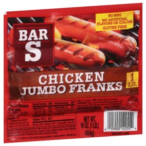 Bar S Franks, Jumbo, Chicken 16 Oz