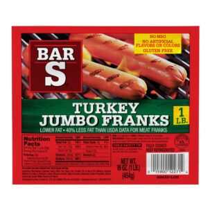 Bar S Turkey Jumbo Franks 1 Lb. Pack