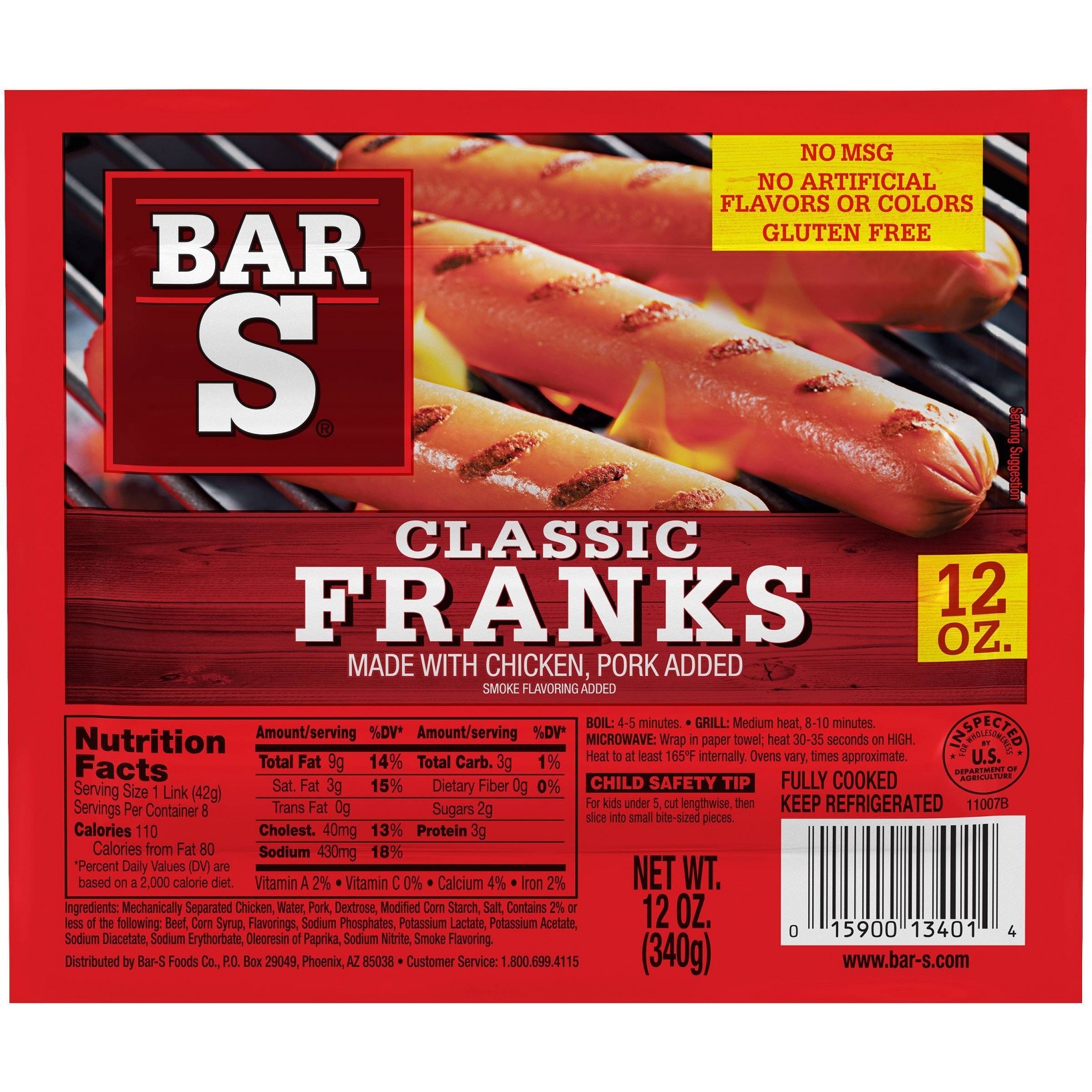 Bar S Classic Franks 12 Oz. Pack