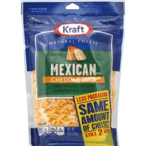 Kraft Natural Finely Shredded Mexican Style Cheddar Jack Cheese - 8oz