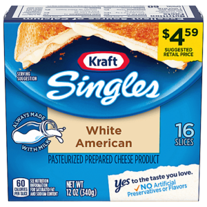 Kraft Singles Slices White American Cheese Product