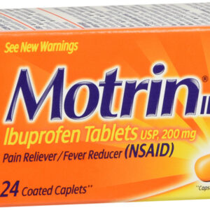 Motrin IB, Ibuprofen 200mg Tablets For Pain & Fever Relief