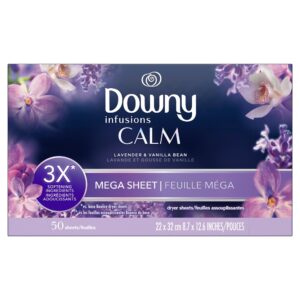 Downy Infusions Mega Dryer Sheets, CALM, Lavender
