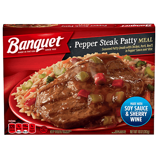 Banquet Pepper Steak Patty Meal 10 Oz