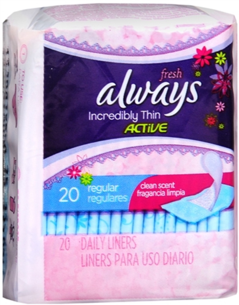Always Thin, No Feel Protection Daily Liners Clean Scent, Regular Absorbency