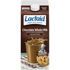 Lactaid Milk, Lactose Free, Chocolate, Whole 0.5 Gal