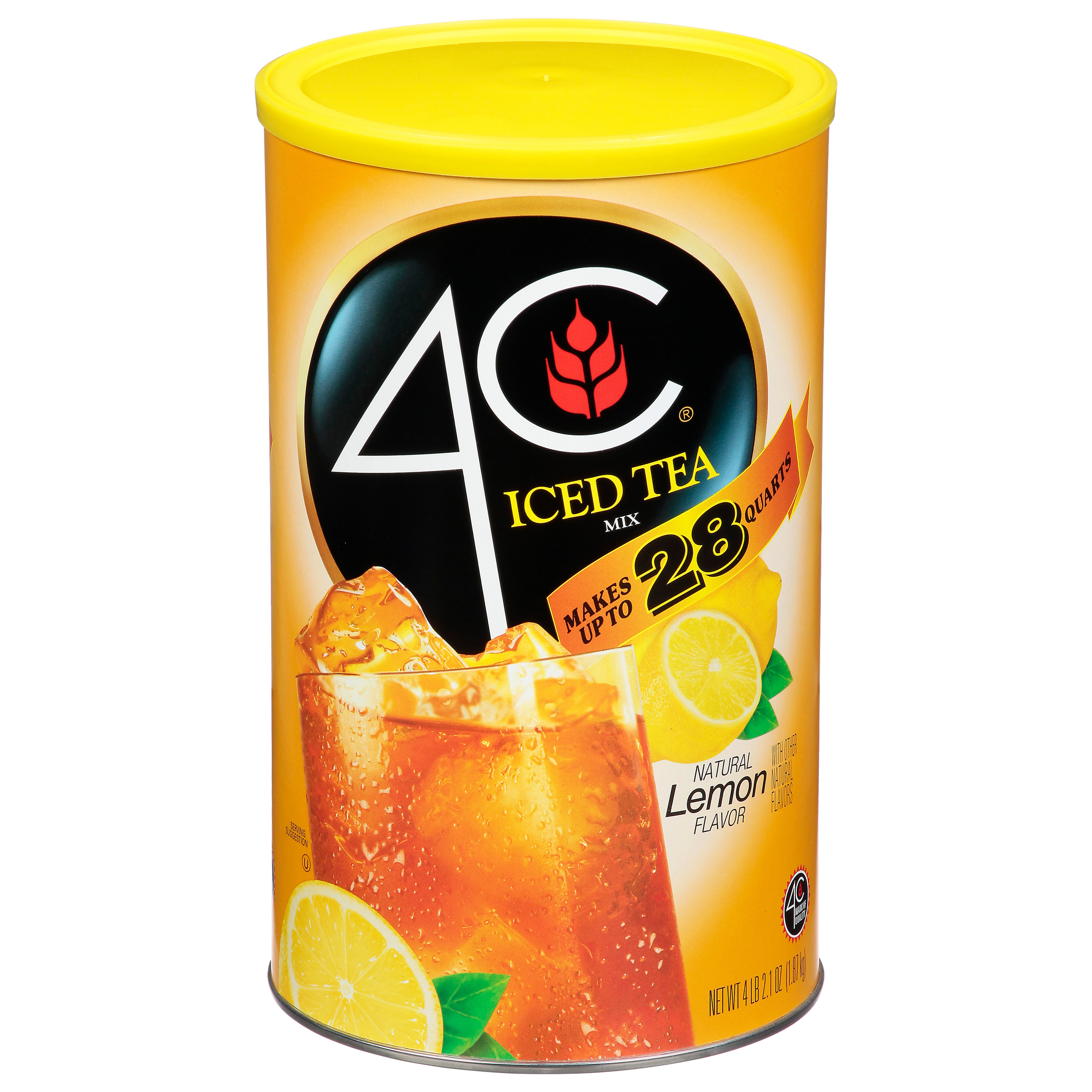 4C Natural Lemon Flavor Iced Tea Mix, 2.1 Oz
