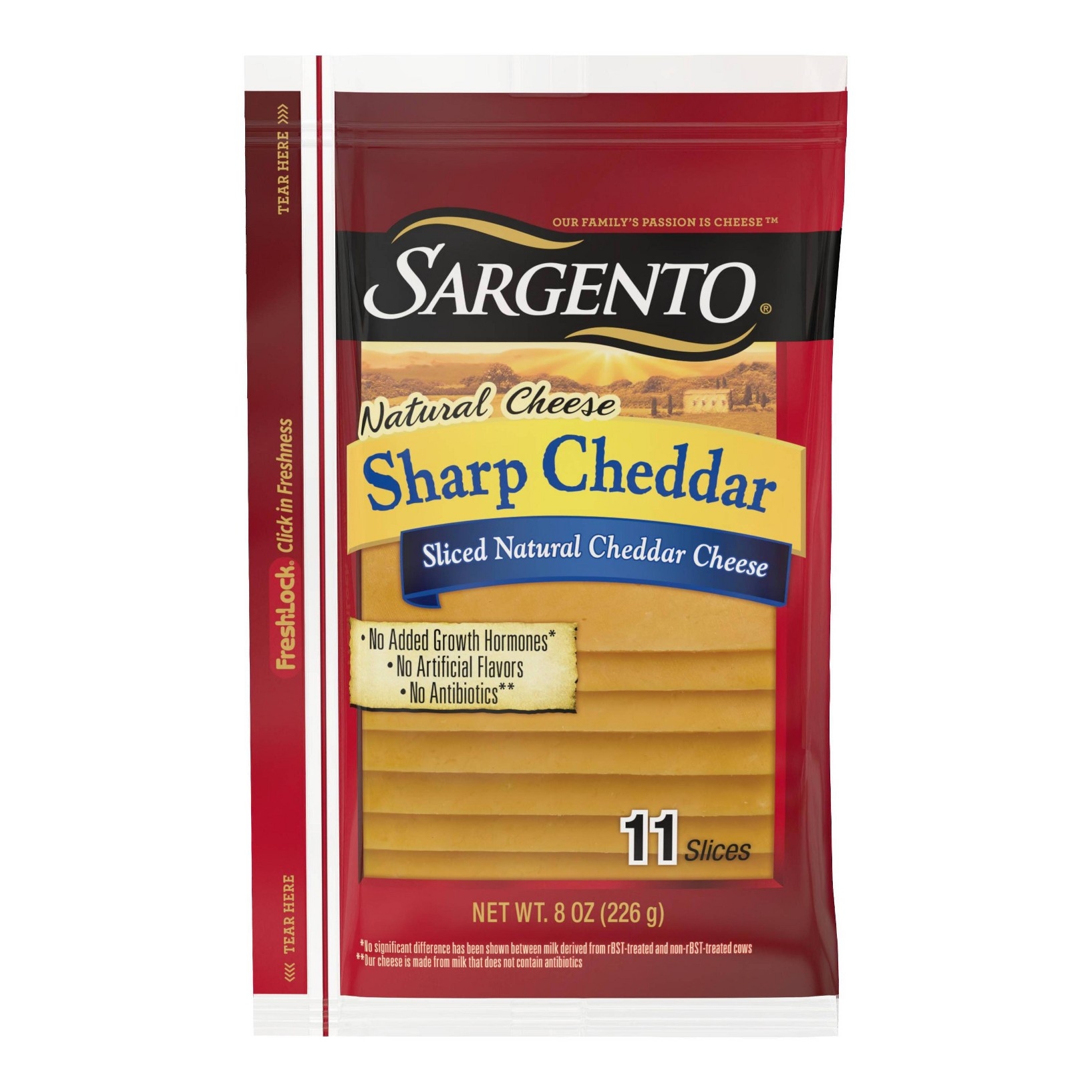 Sargento Natural Sharp Cheddar Sliced Cheese - 8oz/11 Slices