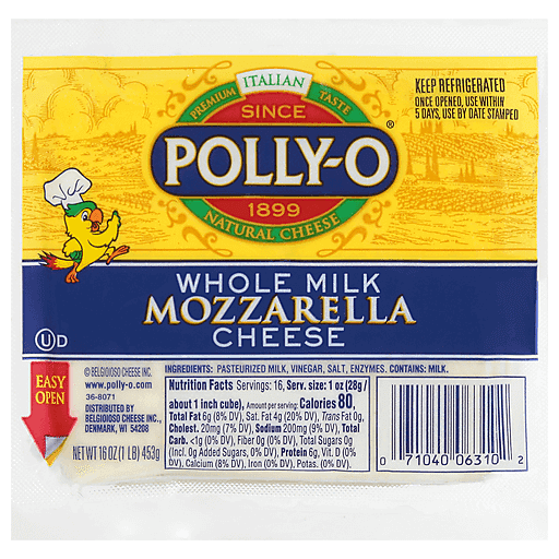 Polly-O Mozzarella Cheese Whole Milk, 16 Oz Pack