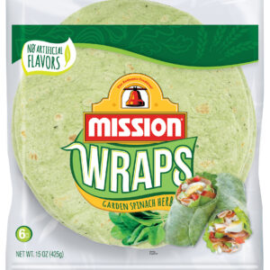 Mission Wraps Garden Spinach Herb Tortillas 6 Ct Bag