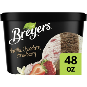 Breyers Original Ice Cream Vanilla Chocolate Strawberry, 48 Oz