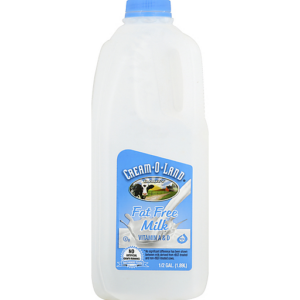 Cream O Land Milk, Fat Free 0.5 Gal