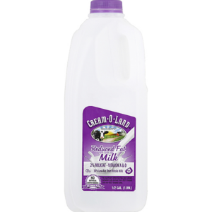 Cream O Land Milk, Reduced Fat, 2% Milkfat 0.5 Gal
